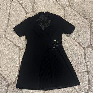 Karen Millen Black Pleated Wrap Dress